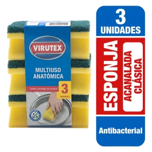 Esponja Multiuso Antibacterial Acanalada