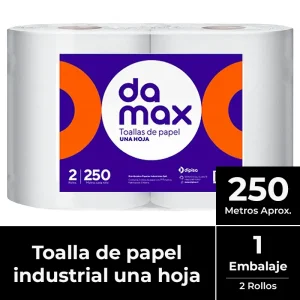 Toalla Damax 250 mt x 2 unidades